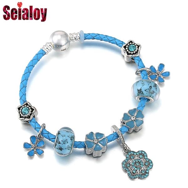 charm bracelets seialoy bohemian cyan butterfly beads flower dangle for women original leather braided bracelet fashion jewelry, Golden;silver
charm bracelets seialoy bohemian cyan butterfly beads flower dangle for women original leather braided bracelet fashion jewelry, Golden;silver