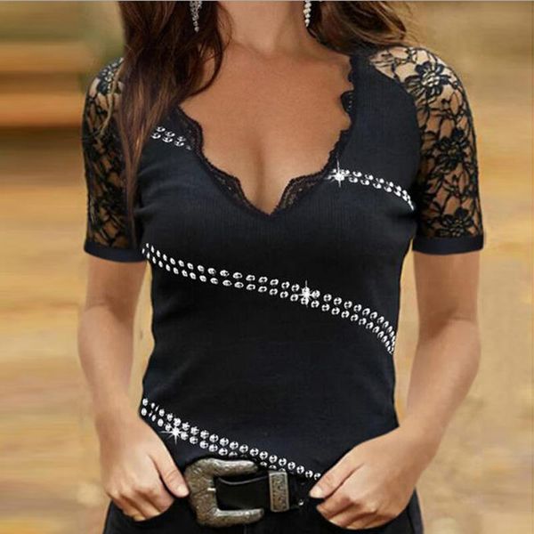 women's t-shirt summer women t shirt hollow out studded crochet slim lace short sleeve elegant female casual tee 2021, White
women's t-shirt summer women t shirt hollow out studded crochet slim lace short sleeve elegant female casual tee 2021, White