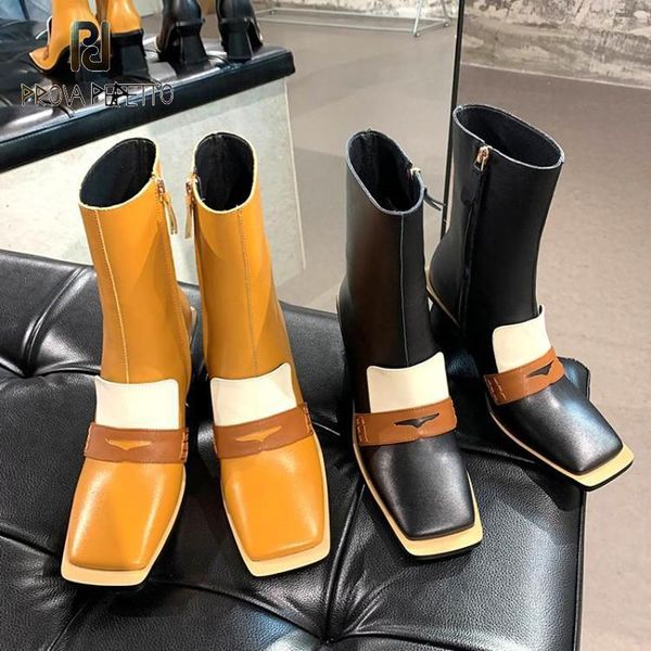 boots prova perfetto 2021 autumn winter thick heel profiled square toe short women mixed colors leather fashion, Black
boots prova perfetto 2021 autumn winter thick heel profiled square toe short women mixed colors leather fashion, Black