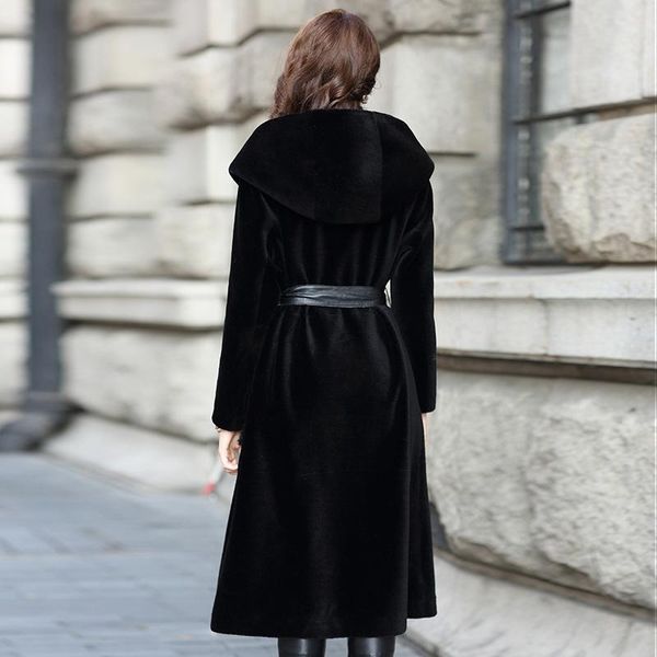 women's fur & faux 2021 wool real coat for women winter sheep shearing jackets and coats long hooded pu leather lining overcoat, Black
women's fur & faux 2021 wool real coat for women winter sheep shearing jackets and coats long hooded pu leather lining overcoat, Black