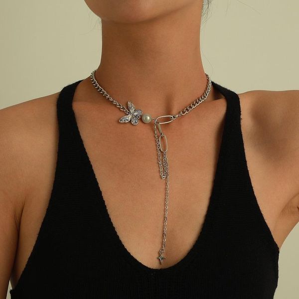 chains necklaces ladies artificial pearl necklace butterfly hip hop fashion astral pendant clavicle chain kpop alloy brincos, Silver
chains necklaces ladies artificial pearl necklace butterfly hip hop fashion astral pendant clavicle chain kpop alloy brincos, Silver