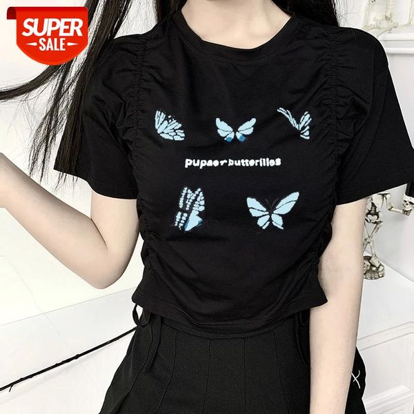 butterfly pattern trendy crop stylish short sleeve round neck t-shirt summer casual slim side drawstring wild shirt clothes #lu77, White
butterfly pattern trendy crop stylish short sleeve round neck t-shirt summer casual slim side drawstring wild shirt clothes #lu77, White