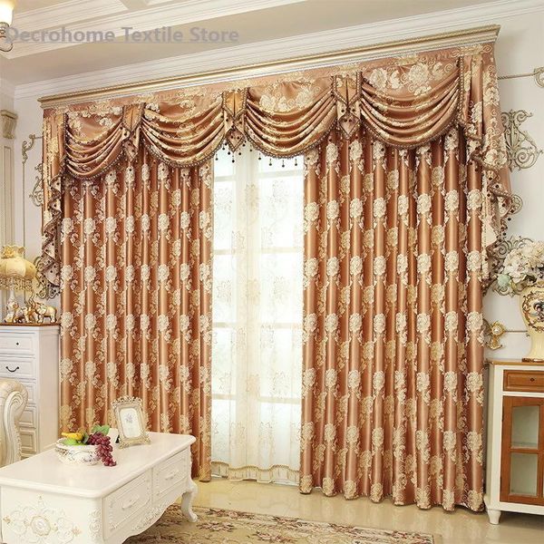 curtain & drapes luxury european style gold silk jacquard curtains blackout customization for living dining room bedroom
curtain & drapes luxury european style gold silk jacquard curtains blackout customization for living dining room bedroom