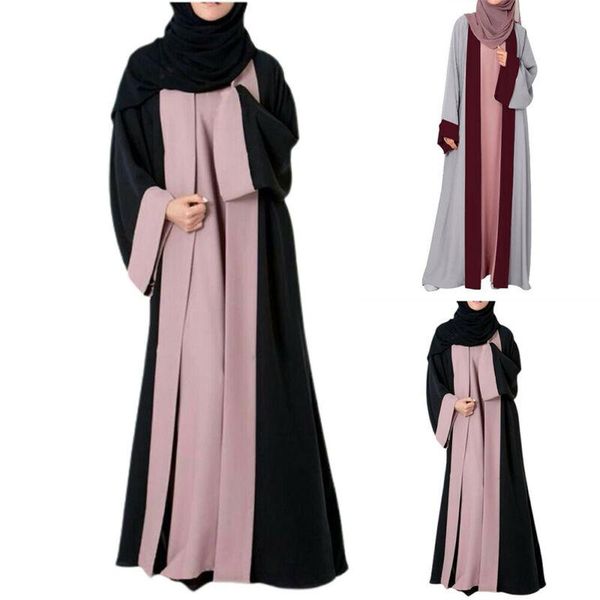 ethnic clothing long abaya muslim fashion colour block cardigan female maxi dresses casual loose kaftan womens islamic dubai, Red 
ethnic clothing long abaya muslim fashion colour block cardigan female maxi dresses casual loose kaftan womens islamic dubai, Red