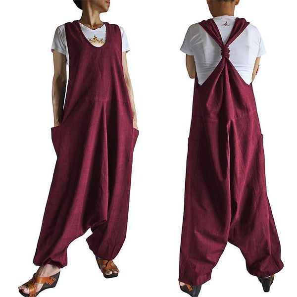 women's jumpsuits & rompers vonda womens jumpsuit 2021 autumn harem pants casual loose sleeveless playsuits pockets solid overalls plus, Black;white
women's jumpsuits & rompers vonda womens jumpsuit 2021 autumn harem pants casual loose sleeveless playsuits pockets solid overalls plus, Black;white