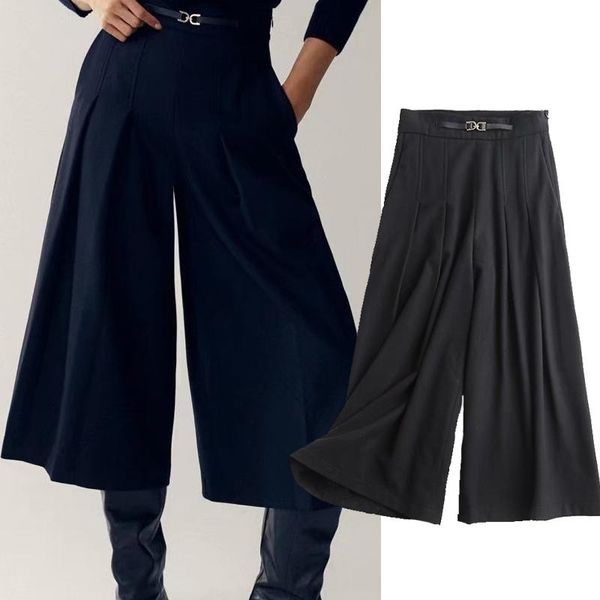 casual women's pants solid color high waist wide leg woolen cloth fashion hakama pantalones de mujer & capris, Black;white
casual women's pants solid color high waist wide leg woolen cloth fashion hakama pantalones de mujer & capris, Black;white