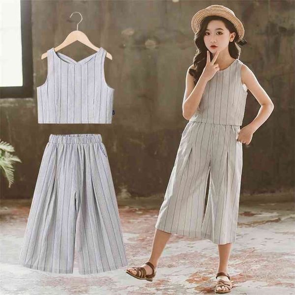 summer girls outfits children sleeveless stripes shirts and loose wide leg pants toddler kids boutique clothing wholesale 210622, White
summer girls outfits children sleeveless stripes shirts and loose wide leg pants toddler kids boutique clothing wholesale 210622, White