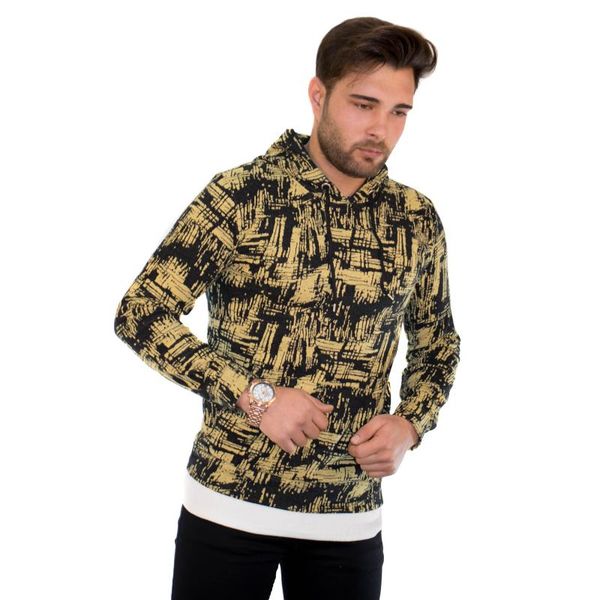 men's hoodies & sweatshirts kulemoda kangaroo pocket hooded mottled yellow sweatshirt, Black
men's hoodies & sweatshirts kulemoda kangaroo pocket hooded mottled yellow sweatshirt, Black