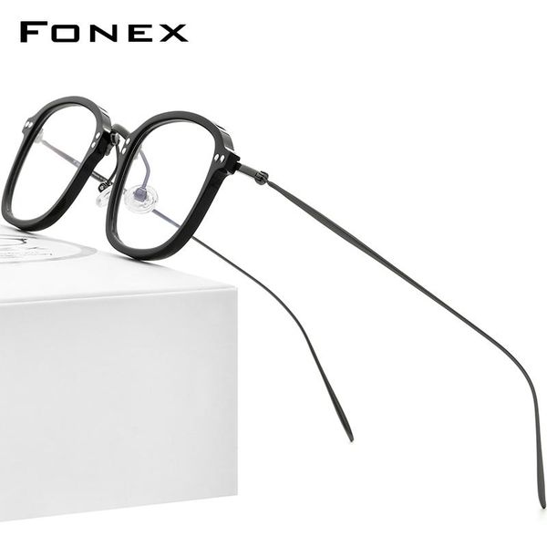 fashion sunglasses frames fonex acetate titanium glasses frame men 2021 retro square prescription eyeglasses women optical spectacles eyewea, Black
fashion sunglasses frames fonex acetate titanium glasses frame men 2021 retro square prescription eyeglasses women optical spectacles eyewea, Black