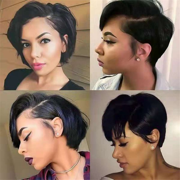 short lace wigs with t part natural color brazilian straight virgin human hair pre plucked hairline for women, Black;brown
short lace wigs with t part natural color brazilian straight virgin human hair pre plucked hairline for women, Black;brown