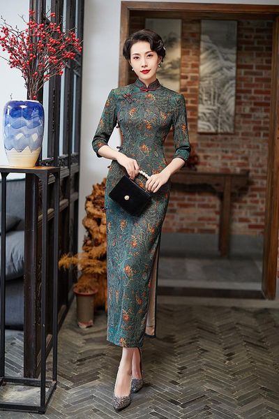 ethnic clothing oriental classic satin chinese dress elegant side split slim qipao women banquet gown vintage mandarin collar cheongsam, Red
ethnic clothing oriental classic satin chinese dress elegant side split slim qipao women banquet gown vintage mandarin collar cheongsam, Red