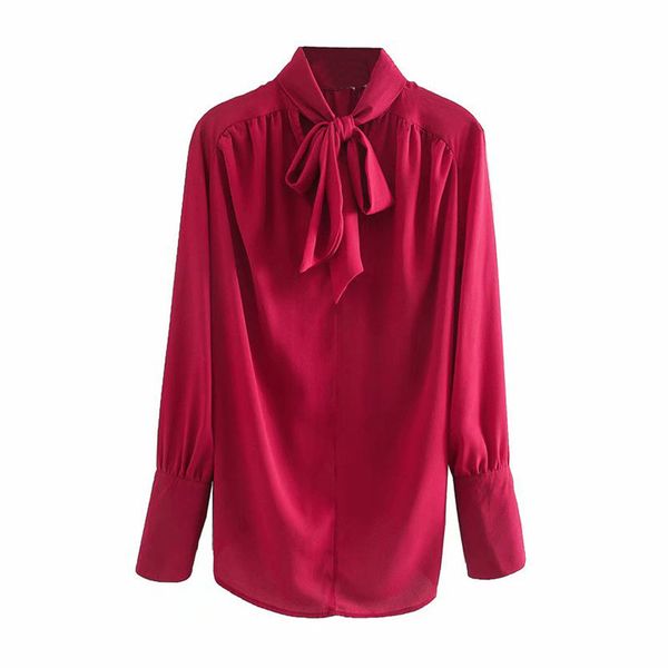 women elegant solid red blouse long sleeve bow tie collar female basic chiffon shirt stylish chic blusas 210430, White
women elegant solid red blouse long sleeve bow tie collar female basic chiffon shirt stylish chic blusas 210430, White