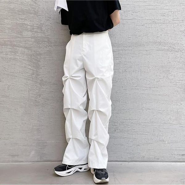 

men's pants cargo solid color thin male men beam feet long joggers trousers fashion hip hop casual streetwear, Black