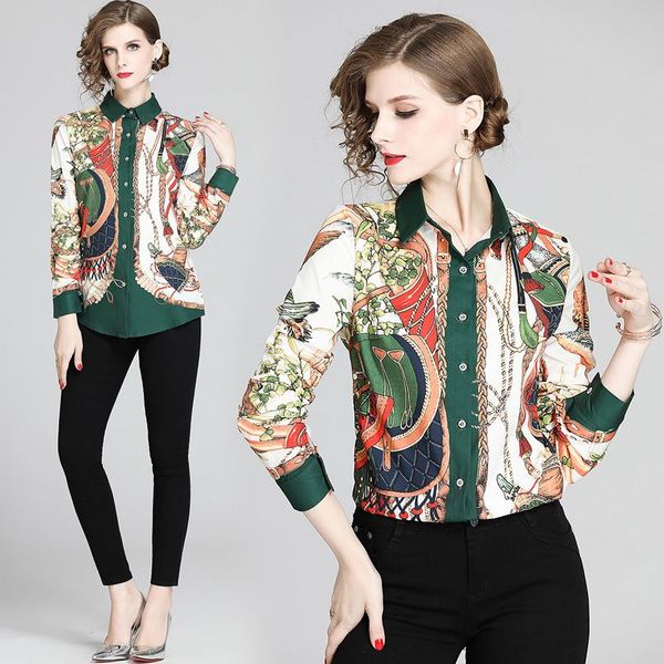 women's blouses & shirts wholesale spring summer fall runway vintage print collar button front long sleeve womens ladies party ol casua, White
women's blouses & shirts wholesale spring summer fall runway vintage print collar button front long sleeve womens ladies party ol casua, White