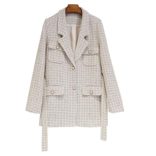 women's wool & blends 2021 autumn small suit women french retro plaid fashion loose belt fragrant woolen coat, Black
women's wool & blends 2021 autumn small suit women french retro plaid fashion loose belt fragrant woolen coat, Black