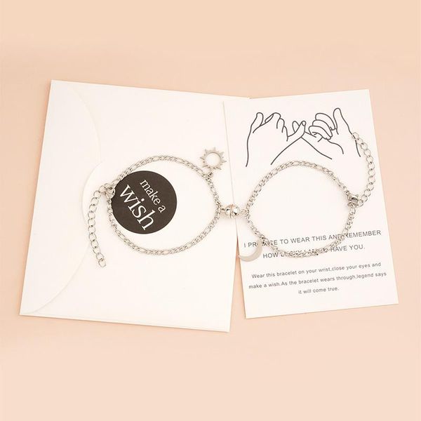 link, chain 2pcs/lot heart-shaped magnet attract couple bracelets stainless steel for women men sun and moon charm bracelet sets, Black
link, chain 2pcs/lot heart-shaped magnet attract couple bracelets stainless steel for women men sun and moon charm bracelet sets, Black