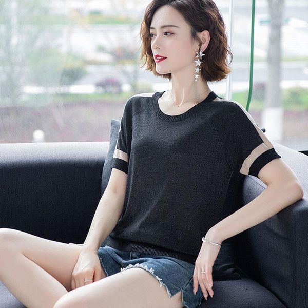 women's sweaters women short sleeve o-neck knitted pullover summer pull jumper female ladies t-shirt femme ice silk pullovers, White;black
women's sweaters women short sleeve o-neck knitted pullover summer pull jumper female ladies t-shirt femme ice silk pullovers, White;black