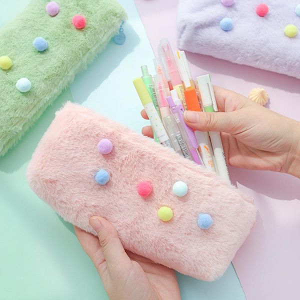 pencil bags macaron solid color case cute hair ball decorative high capacity student bag japanese stationery pen pouch
pencil bags macaron solid color case cute hair ball decorative high capacity student bag japanese stationery pen pouch