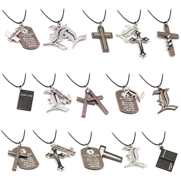 pendant necklaces punk anime death note metal necklace cross book leather chain cosplay women men accessories choker jewelry gift, Silver
pendant necklaces punk anime death note metal necklace cross book leather chain cosplay women men accessories choker jewelry gift, Silver