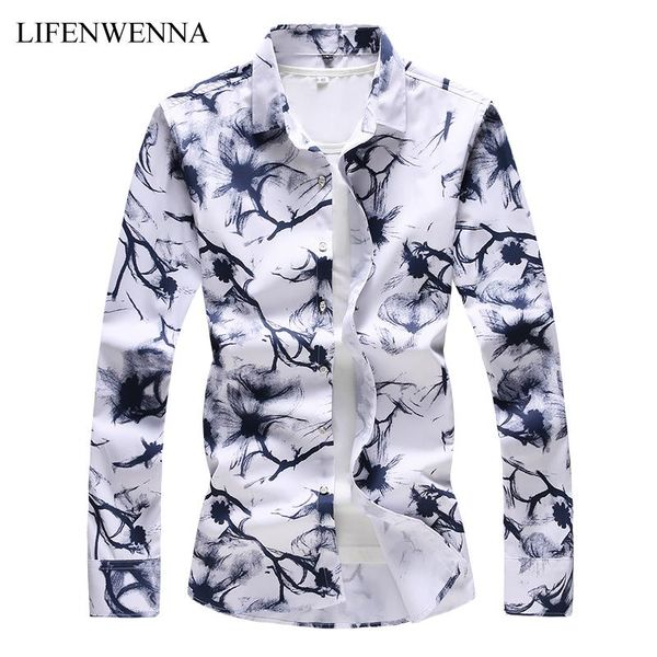 autumn men's print shirt fashion slim fit long sleeve mens clothes trend casual flower shirts plus size 7xl, White;black
autumn men's print shirt fashion slim fit long sleeve mens clothes trend casual flower shirts plus size 7xl, White;black