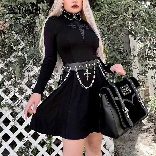 altgirl dark gothic black dress women fashion streetwear harajuku vintage mesh cross hollow out high waist long sleeve outfit emo alternativ, Black;gray
altgirl dark gothic black dress women fashion streetwear harajuku vintage mesh cross hollow out high waist long sleeve outfit emo alternativ, Black;gray