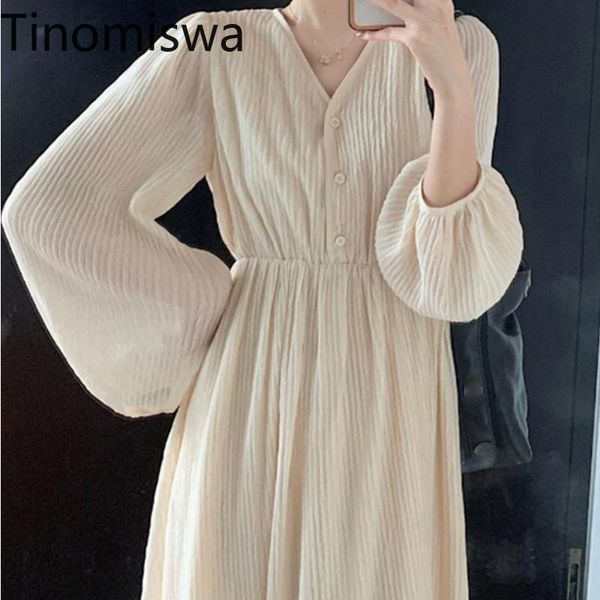 casual dresses tinomiswa v neck long sleeve elegant dress women buttons slim waist pure color a line korean fashion midi summer, Black;gray
casual dresses tinomiswa v neck long sleeve elegant dress women buttons slim waist pure color a line korean fashion midi summer, Black;gray