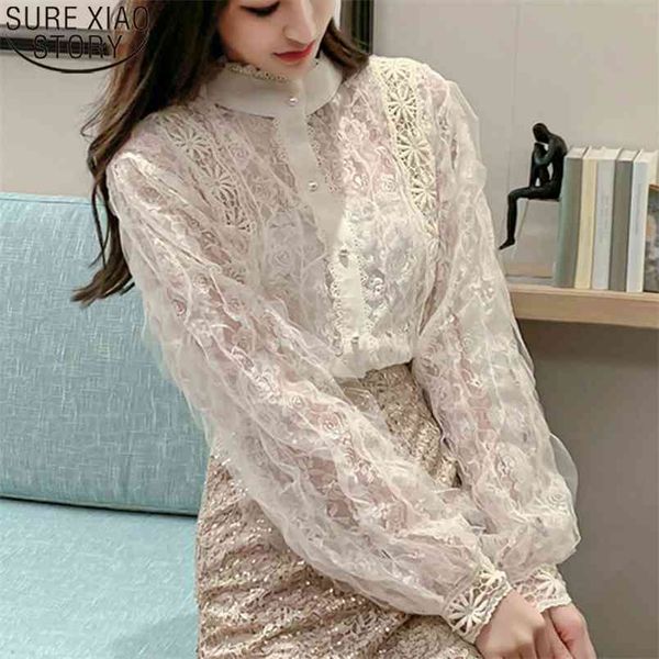 women palace style lace shirt korea chic blouse stand collar pearl button female long sleeve 12929 210506, White
women palace style lace shirt korea chic blouse stand collar pearl button female long sleeve 12929 210506, White
