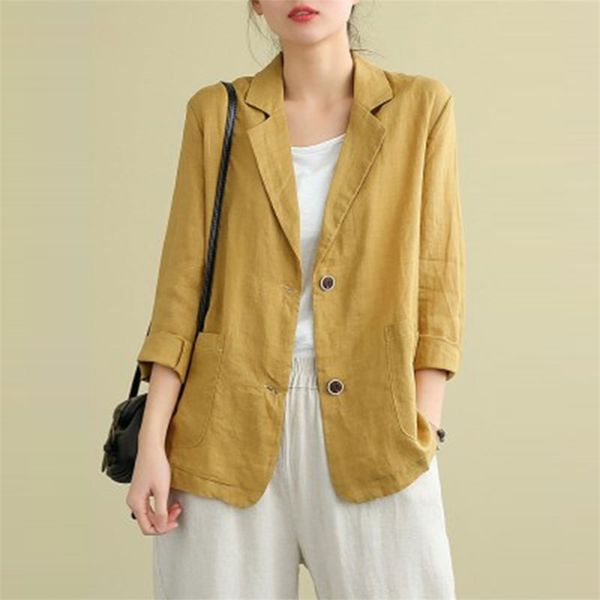spring autumn arts style women long sleeve single breasted casual blazer coats femme loose cotton linen vintage blazers m451 210512, White;black
spring autumn arts style women long sleeve single breasted casual blazer coats femme loose cotton linen vintage blazers m451 210512, White;black