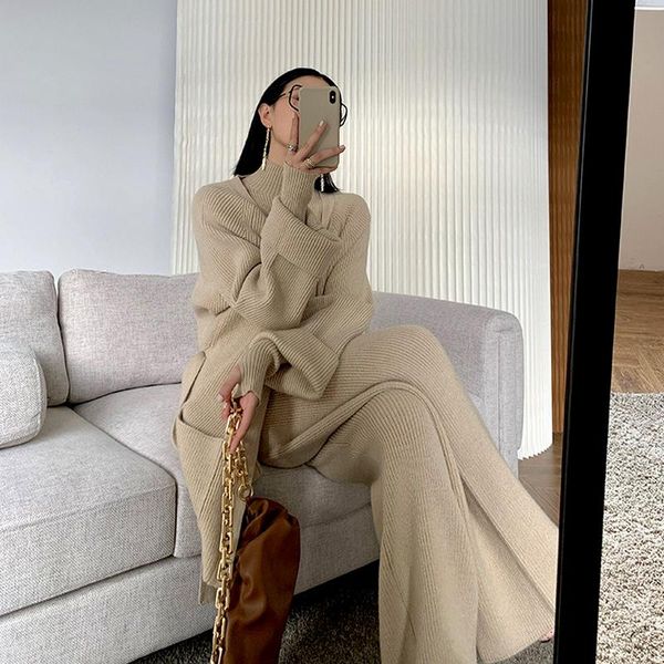 women's two piece pants wakuta ladies office elegant sweater suits highneck pullovers+loose cardigan+high wiast 3 set colors fall winte, White
women's two piece pants wakuta ladies office elegant sweater suits highneck pullovers+loose cardigan+high wiast 3 set colors fall winte, White