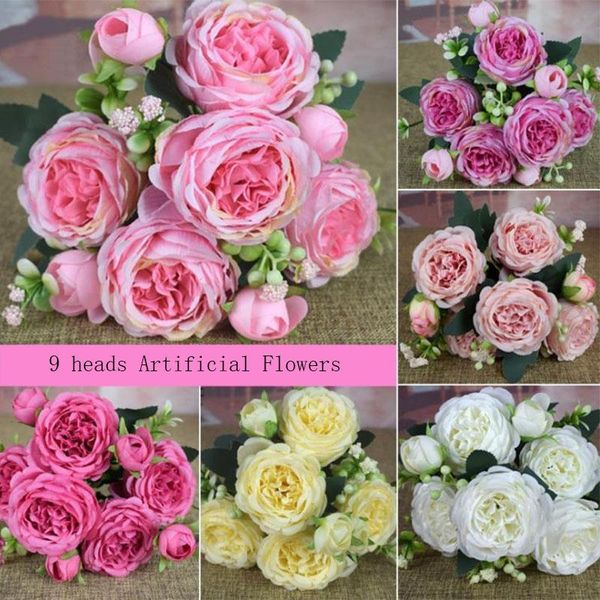 decorative flowers & wreaths 1 bouquet 9 heads artificial peony tea rose autumn silk fake for diy living room home garden wedding decoration
decorative flowers & wreaths 1 bouquet 9 heads artificial peony tea rose autumn silk fake for diy living room home garden wedding decoration
