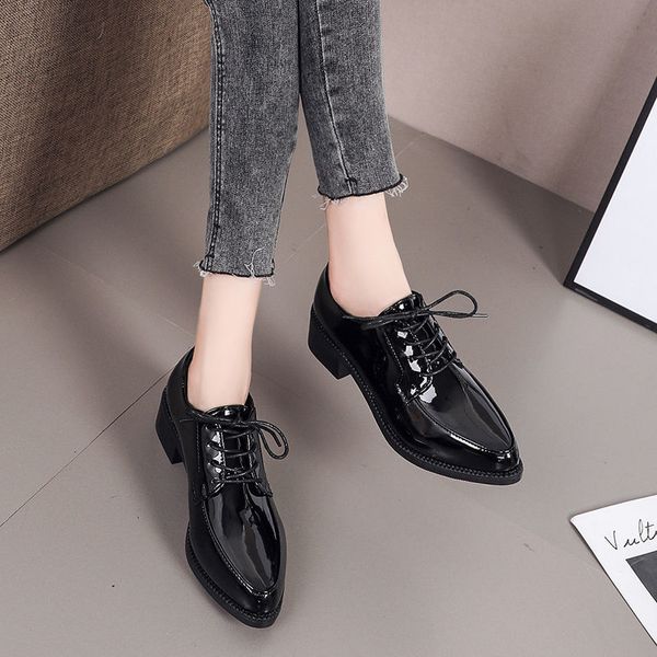 shoes british style casual shoes,women mid heels, autumn/winter shoe,pointed toe,lace-up,thick heel,patent,female footware,black 8qca
shoes british style casual shoes,women mid heels, autumn/winter shoe,pointed toe,lace-up,thick heel,patent,female footware,black 8qca