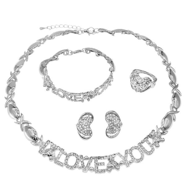 earrings & necklace silver fashion teddy bear gift i love you hugs kiss xoxo jewelry set x0132
earrings & necklace silver fashion teddy bear gift i love you hugs kiss xoxo jewelry set x0132