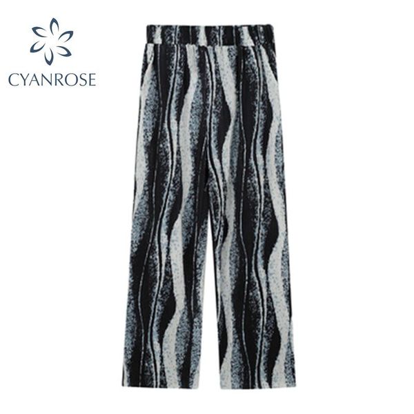 women's pants & capris 2021 summer korean trendy casual women elastic waist striped printing long trouse ins style loose wide leg femal, Black;white
women's pants & capris 2021 summer korean trendy casual women elastic waist striped printing long trouse ins style loose wide leg femal, Black;white