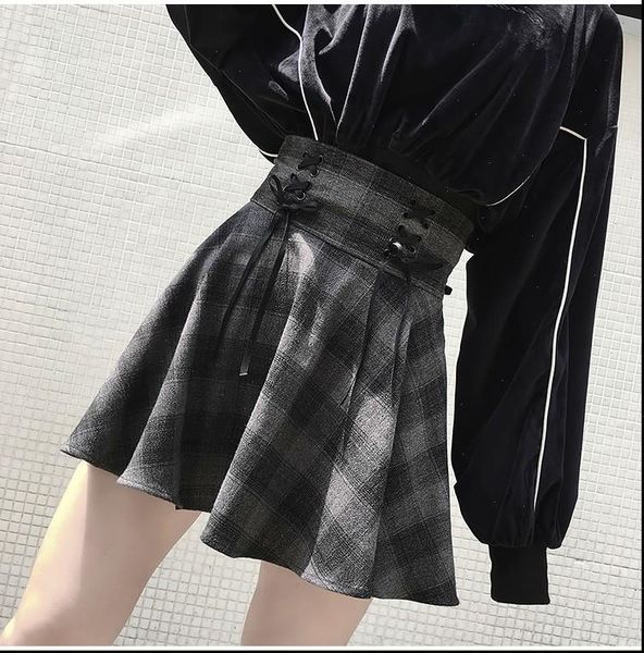 spring women skirt gothic girl plaid high waist saia tie big swing harajuku plus size short autumn, Black
spring women skirt gothic girl plaid high waist saia tie big swing harajuku plus size short autumn, Black