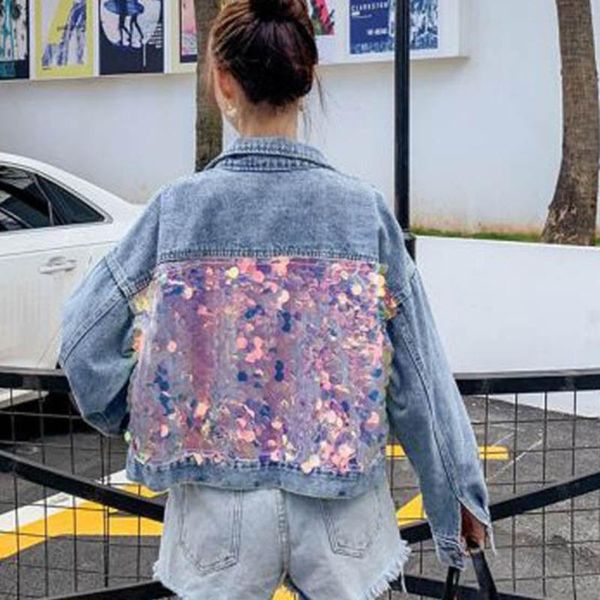 women's jackets #3082 casual loose short denim and coats women spring autumn long sleeve single breasted jacket ladies harajuku sequine, Black;brown
women's jackets #3082 casual loose short denim and coats women spring autumn long sleeve single breasted jacket ladies harajuku sequine, Black;brown