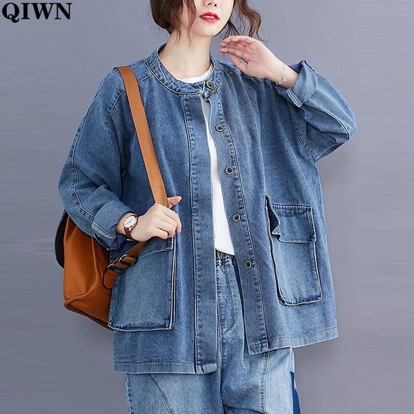 women's jackets plus size coats women 2021 autumn bomber jacket vintage loose casual long sleeve jeans denim outerwear, Black;brown
women's jackets plus size coats women 2021 autumn bomber jacket vintage loose casual long sleeve jeans denim outerwear, Black;brown