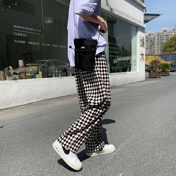 men's pants spring and summer straight korean fashion retro casual plaid streetwear hip-hop loose trousers, Black
men's pants spring and summer straight korean fashion retro casual plaid streetwear hip-hop loose trousers, Black