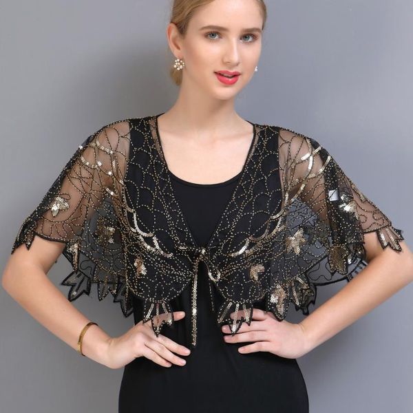 scarves 1920s shawl wraps see-through mesh sequin beaded evening cape bridal sheer bolero flapper party cover up dress accessory, Blue;gray
scarves 1920s shawl wraps see-through mesh sequin beaded evening cape bridal sheer bolero flapper party cover up dress accessory, Blue;gray