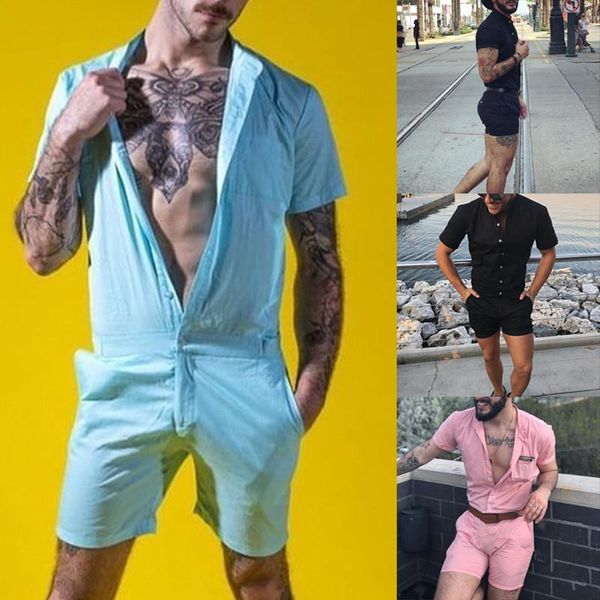 men's tracksuits men rompers short sleeve street one piece slim fit romper beach casual cotton summer jumpsuit overalls playsuits, Gray
men's tracksuits men rompers short sleeve street one piece slim fit romper beach casual cotton summer jumpsuit overalls playsuits, Gray