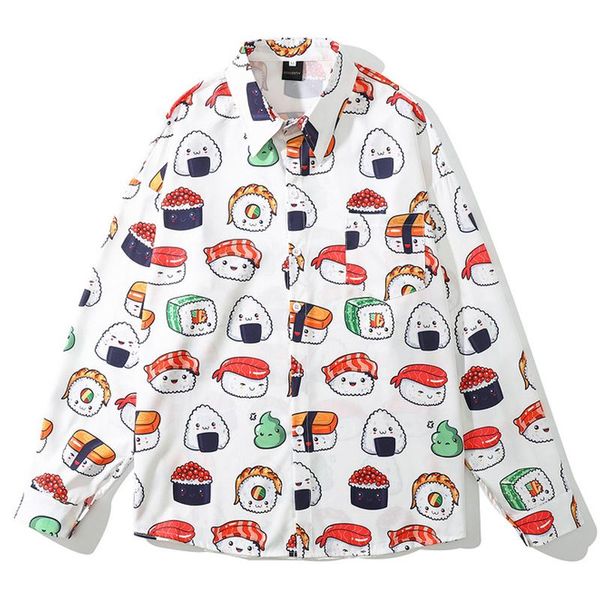men's casual shirts mens cute rice print hawaii long sleeve oversized chic blouse summer harajuku button streetwear camisa masculina, White;black
men's casual shirts mens cute rice print hawaii long sleeve oversized chic blouse summer harajuku button streetwear camisa masculina, White;black