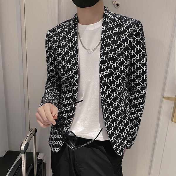 men's suits & blazers mens blazer vintage spring fashion slim suit coat chaqueta hombre formal personality printing stylish, White;black
men's suits & blazers mens blazer vintage spring fashion slim suit coat chaqueta hombre formal personality printing stylish, White;black