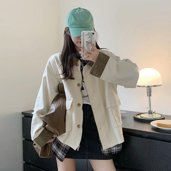women's jackets spring and autumn work clothes jacket female korean loose student 2021 oversize versatile little man, Black;brown
women's jackets spring and autumn work clothes jacket female korean loose student 2021 oversize versatile little man, Black;brown
