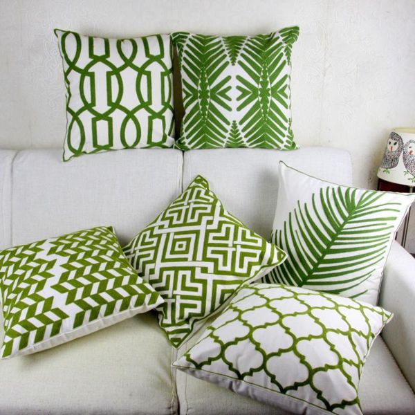 green embroidery cushion cover geometric leaves moroccan pillow case with embroidered for sofa seat simple home decor 45*45cm cushion/decora
green embroidery cushion cover geometric leaves moroccan pillow case with embroidered for sofa seat simple home decor 45*45cm cushion/decora