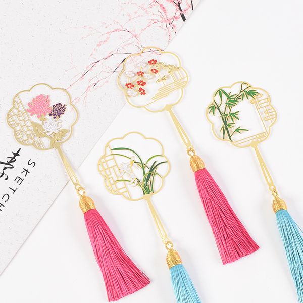 souvenir mei lan zhu ju bookmark exquisite brass baking paint chinese fan shaped fringe art metal business gift
souvenir mei lan zhu ju bookmark exquisite brass baking paint chinese fan shaped fringe art metal business gift