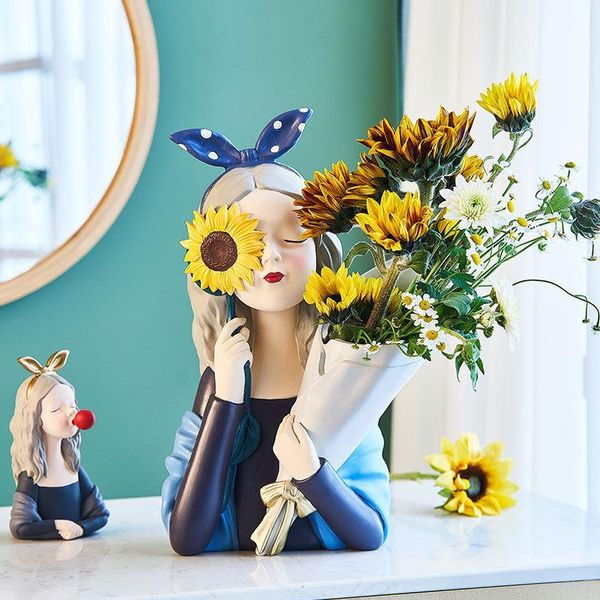 vases girl with bouquet of flowers vase nordic creative decoration living room home decor tv cabinet entrance office furnishings
vases girl with bouquet of flowers vase nordic creative decoration living room home decor tv cabinet entrance office furnishings