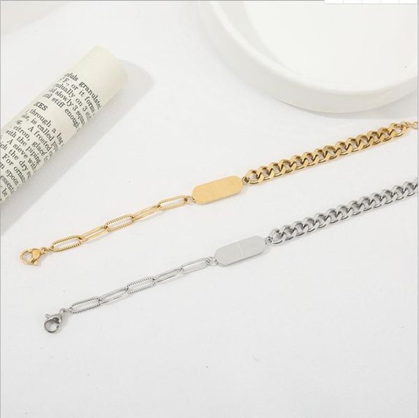 link, chain est design simple chain&link ab style women bracelet jewelry for girls, Black
link, chain est design simple chain&link ab style women bracelet jewelry for girls, Black