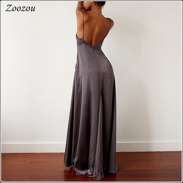 casual dresses backless satin women's party dress elegant solid spaghetti strap sleeveless side split silky maxi custom, Black;gray
casual dresses backless satin women's party dress elegant solid spaghetti strap sleeveless side split silky maxi custom, Black;gray