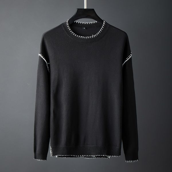 sweater knit spring and autumn casual korean men's fashion handsome pullover round neck rib bottom swing loose, White;black
sweater knit spring and autumn casual korean men's fashion handsome pullover round neck rib bottom swing loose, White;black