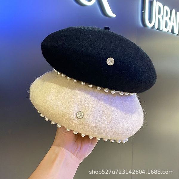 hat girl autumn beret versatile woolen cloth pearl bud british winter painter hat, Yellow
hat girl autumn beret versatile woolen cloth pearl bud british winter painter hat, Yellow