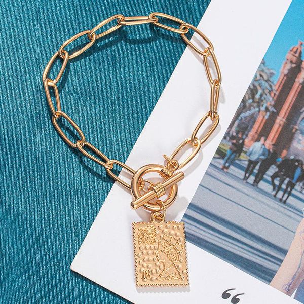 link, chain bohemian punk geometry bracelets for women chains square portrait gold color metal material charm party fashion jewelry, Black
link, chain bohemian punk geometry bracelets for women chains square portrait gold color metal material charm party fashion jewelry, Black